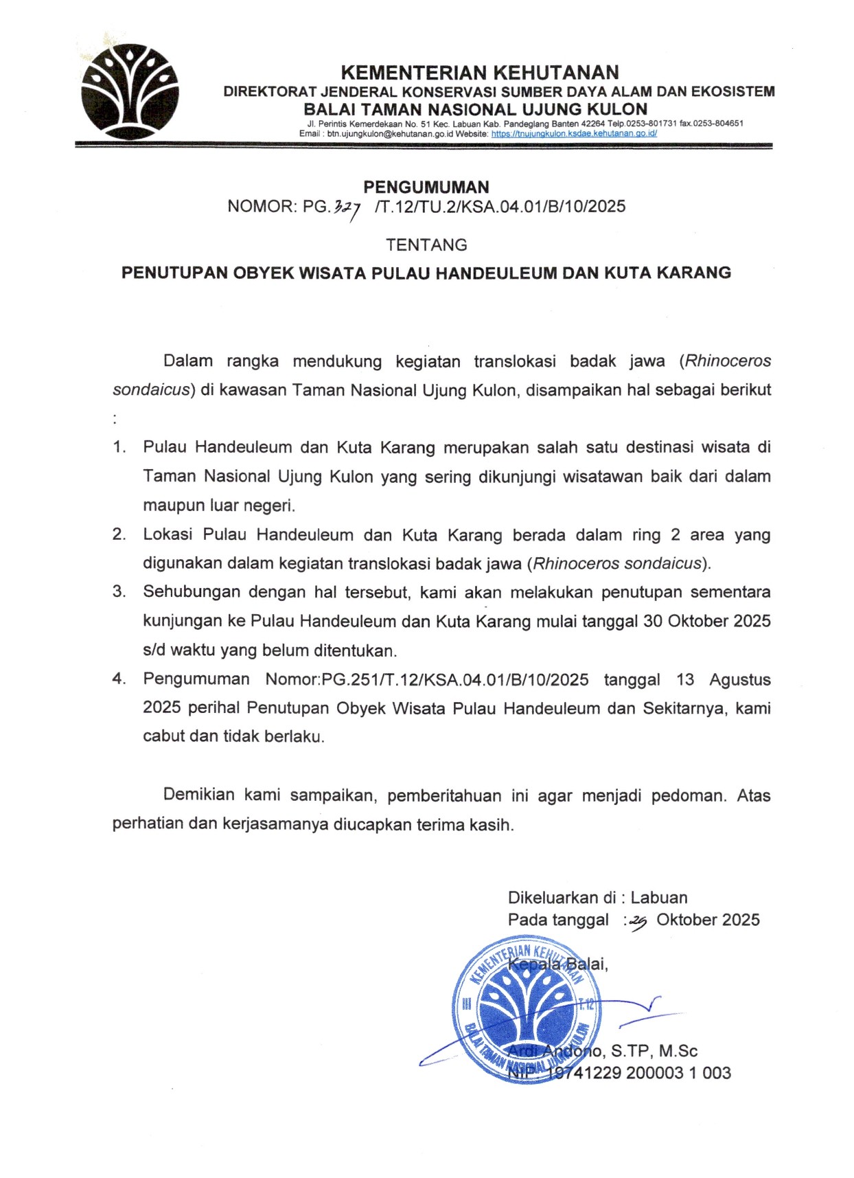 PG. 327_Pengumuman Tentang Penutupan Obyek Wisata Pulau Handeuleum dan Kuta Karang_page-0001.jpg